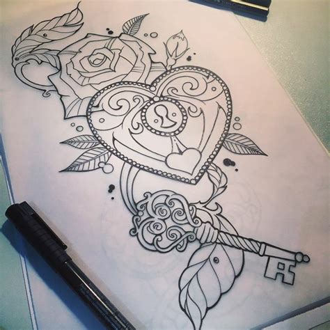 Find and save ideas about key to my heart tattoo design on tattoos book. Pin by Jasmine Payne on Tatted Up | Locket tattoos, Heart locket tattoo, Key tattoo designs