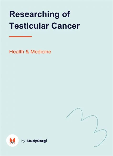Researching Of Testicular Cancer Free Essay Example