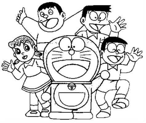 Kumpulan Sketsa Gambar Mewarnai Hitam Putih Kartun Nobita Doraemon Images