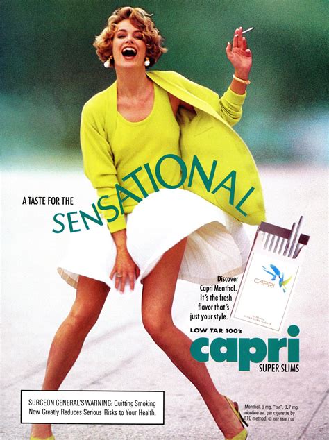 A Taste For The Sensational Capri Superslims Ads Vintage Cigarette Ads Old Advertisements
