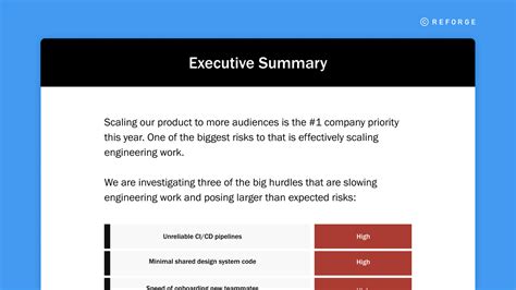 How To Write An Executive Summary — Reforge