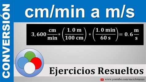 A centimeter is based on the si unit meter, and as the prefix centi indicates, is equal to one hundredth of a meter. Convertir de cm/min a m/s - YouTube