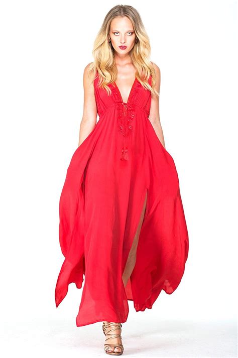 Glamorous Fiery Red Long Dress With Slits More Info Could Be Found At The Image Url This Is