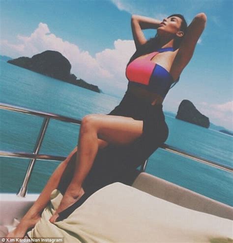 Kim Kardashian Poses In ANOTHER Bikini During Visit To Thailand Daily Mail Online