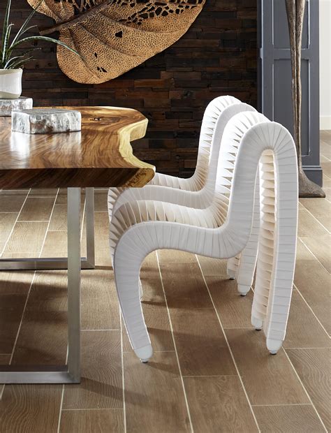 Birchlane.com has been visited by 100k+ users in the past month Seat Belt Chair in White with our chamcha dining wood ...