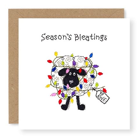 Christmas Card Sheep Christmas Card Funny Christmas Card Seasons