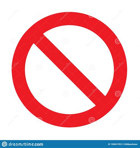 Forbidden Sign Circle Red Isolated On White Illustration Forbidden