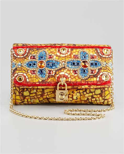 Dolce And Gabbana Miss Dolce Floral Beaded Clutch Bag