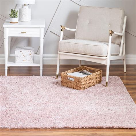 Rugscom Soft Solid Shag Collection Runner Rug ‚Äì 5 Ft Square Pink