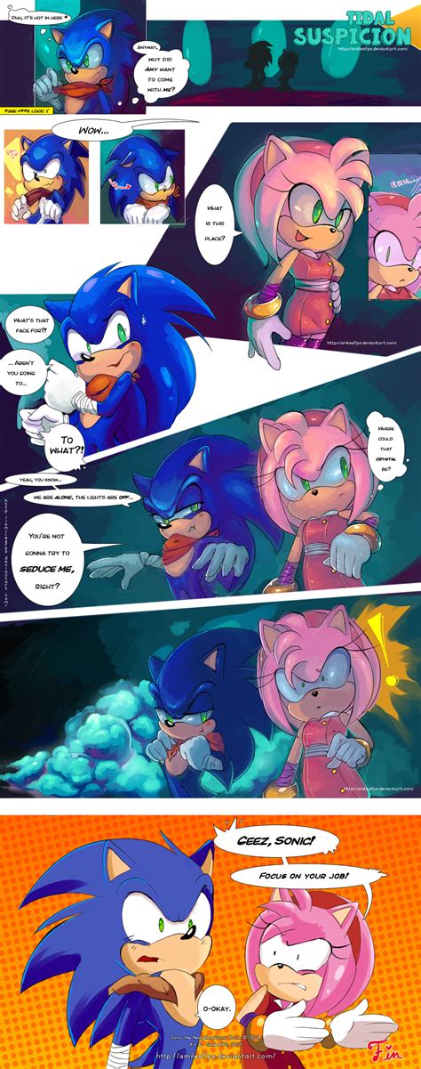 Tidal Suspicion By Smilesfps On Deviantart Sonic And Amy Sonic Funny Sonic Art