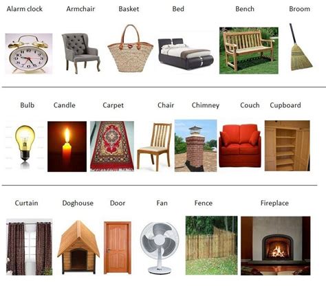 Furniture Vocabulary 250 Items Illustrated Eslbuzz Learning English