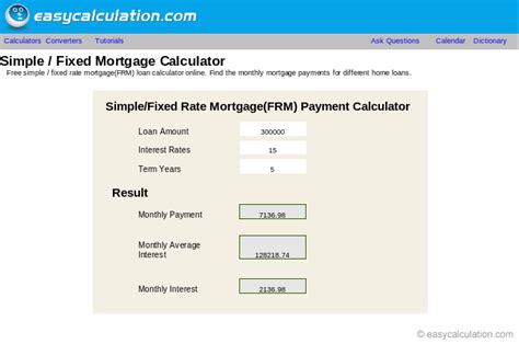 Excel Simple Mortgage Calculator Spreadsheet Free Download