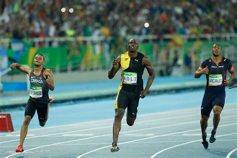 Since then, they have been separated by a two year gap. File:De Grasse, Bolt, Vicaut Rio 2016.jpg - Wikimedia Commons