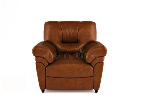 Top View Of Brown Leather Armchair Isolated Stock Photo Image Of Path