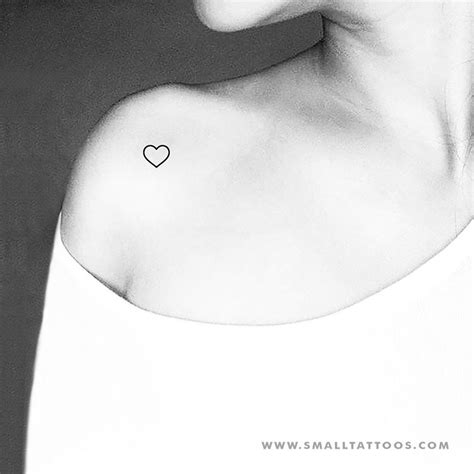 Small Heart Outline Temporary Tattoo Set Of 3 Small Tattoos