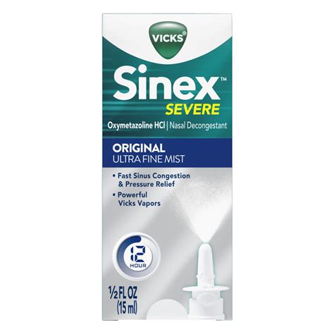 Save On Vicks Sinex Severe Sinus And Nasal Decongestant Nasal Spray 12 Hour Relief Order Online