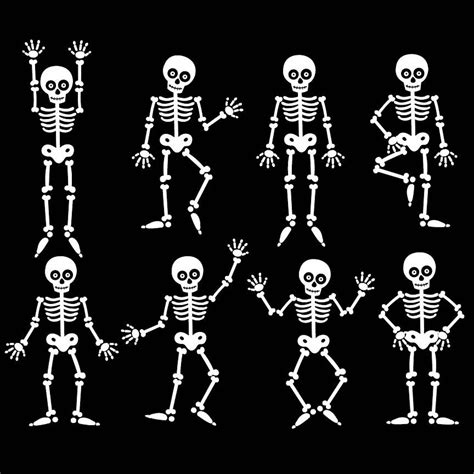 Halloween Skeleton Digital Clipart And Vector Set Instant Download