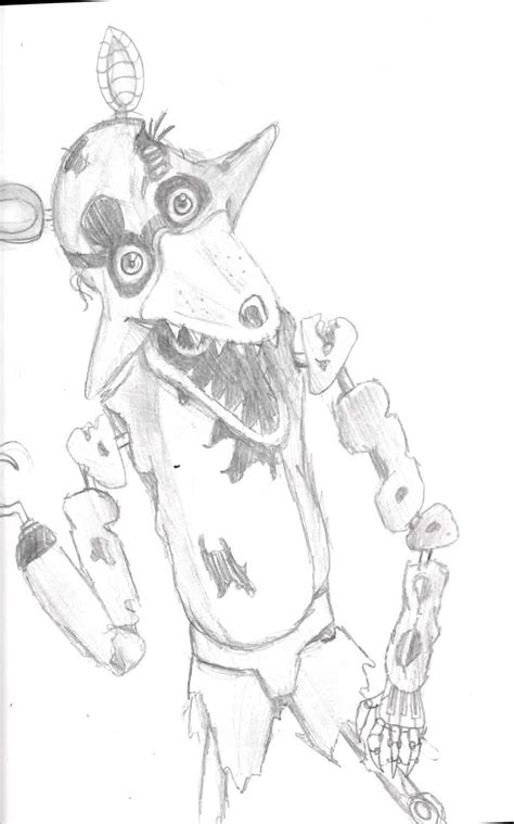 Withered Foxy Drawings Sketch Coloring Page