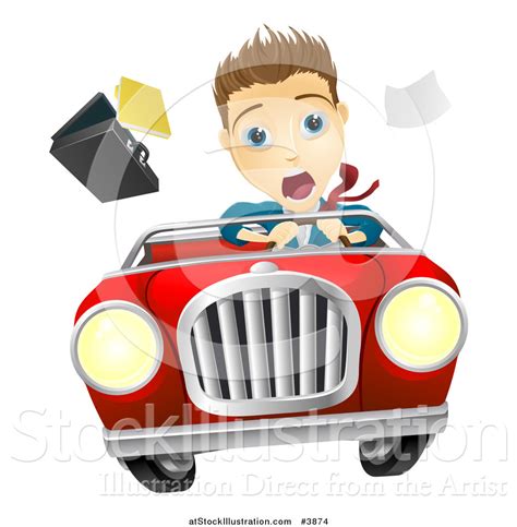 Vector Illustration Of A Crazy Driver By Atstockillustration 3874