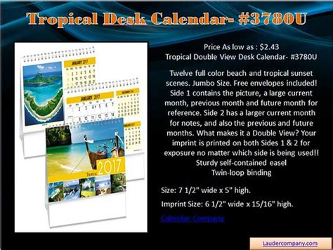 Tropical Desk Calendar 3780u Twelve Full Color Beach And Flickr