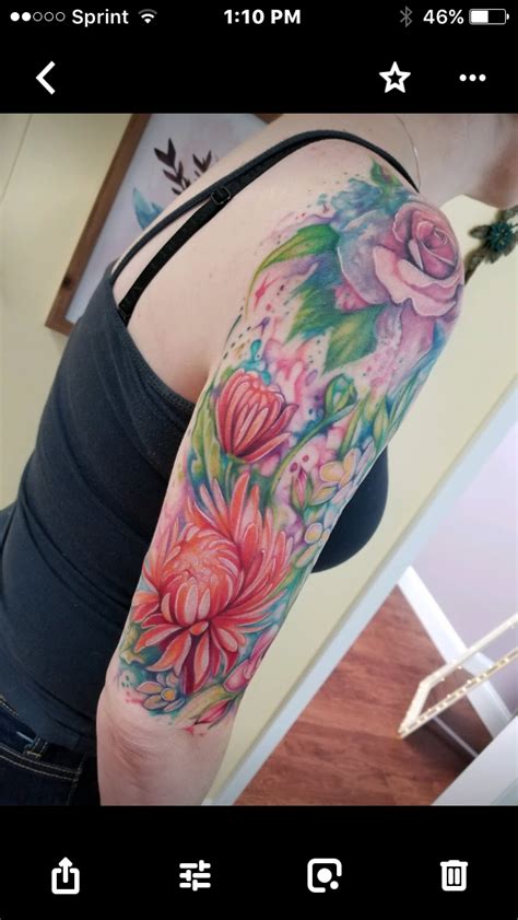 Watercolor Flower Tattoo Half Sleeve Tattoo Tattoos Watercolor