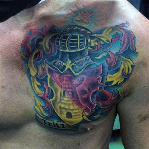 Many men choose the maltese cross tattoo because the design was created by a holy order of knights. 50 Family Crest Tattoos For Men - Proud Heritage Designs