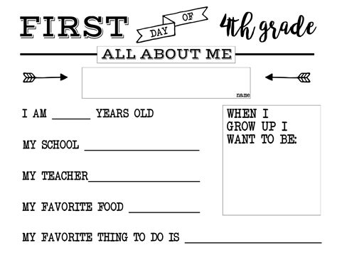 All about me worksheet is perfect for first week of school. First Day of School All About Me Sign - Paper Trail Design