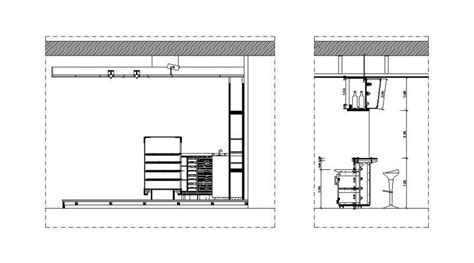 Bar Counter Section And Furniture Cad Drawing Details Dwg File Cadbull