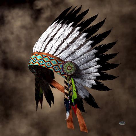 War Bonnet Digital Art War Bonnet By Daniel Eskridge Native American Headdress Native