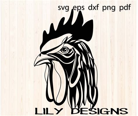 Rooster Head Silhouette Svg Cricut Cut File Chicken Etsy