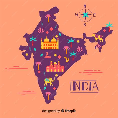 Free Vector Hand Drawn Map Of India