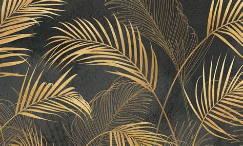golden palm leaves wall mural modern premium design palm leaf wallpaper leaf wallpaper
