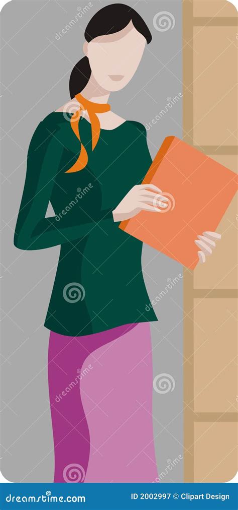Woman Holding Book Stock Vector Illustration Of Teacher 2002997