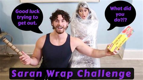 couple s saran wrap challenge youtube