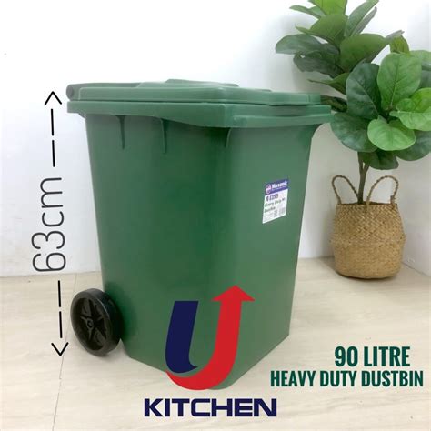 Maxonic Heavy Duty Dustbin With Wheels Tong Sampah Hijau Beroda 4399 Shopee Malaysia