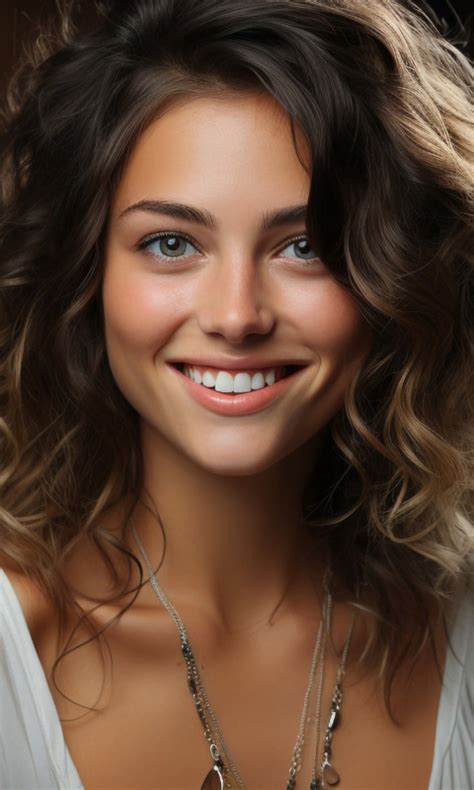 Women Face Brunette Smiling Ai Art Stable