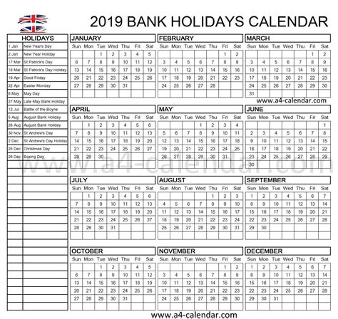 United Kingdom 2019 Holidays Holiday Calendar Holiday Day Holiday