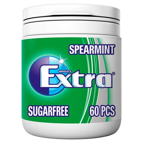 Wrigleys Extra Spearmint Chewing Gum Sugar Free Bottle 60 Per Pack