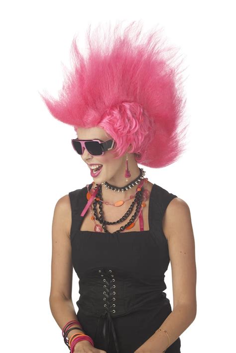wild mohawk rock star adult costume wig