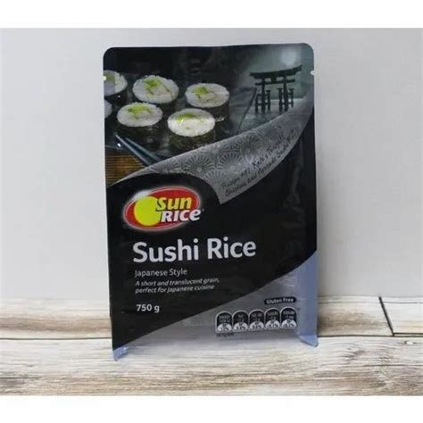 Plastic Printed Sushi Rice Packaging Bag Storage Capacity 750 G At Rs