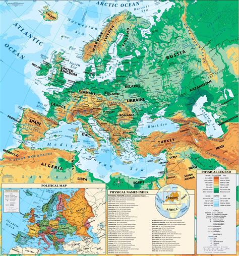 Mapa Geografía Y Mapa De Europa Mapa Físico Geography Of Europe