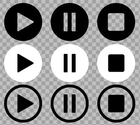 Premium Vector Set Of Media Player Button Vectors Play Stop Pause
