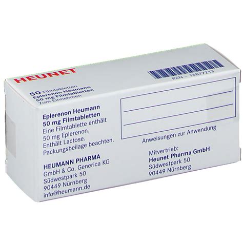 Epleday 25 mg eplerenon içeren sarı, mekik şeklinde bikonveks, tabletlerdir. EPLERENON Heumann 50 mg Filmtabletten Heunet 50 St - shop ...