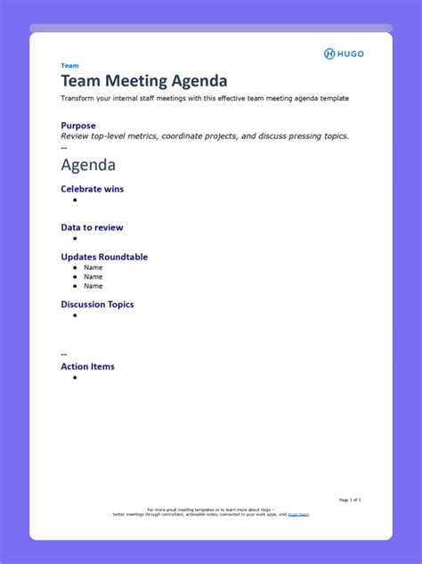 How To Nail Your Weekly Team Meeting Free Agenda Templates