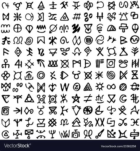 Set Runes Symbols Ancient Occult Symbols Vector Image