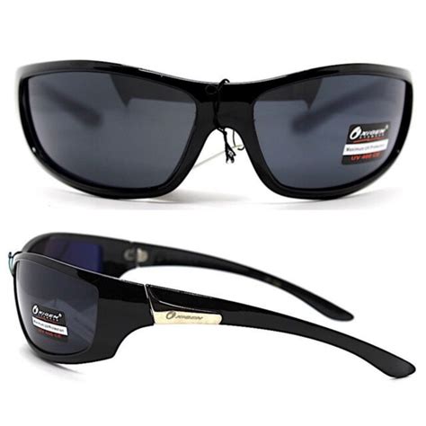 Sunglasses Men Sport Wrap Shiny Black Moto Biker Bouncer Muscles Ebay