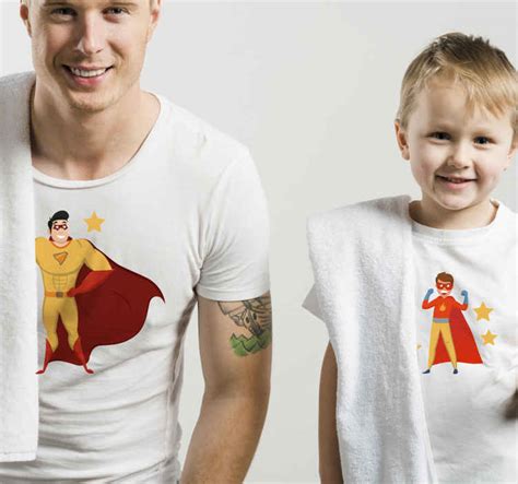 Camisetas Para Padres E Hijos Diversión De Superhéroes Tenvinilo