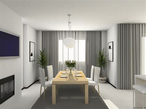 Extraordinary Dining Room Curtain Ideas With Grey Verdana