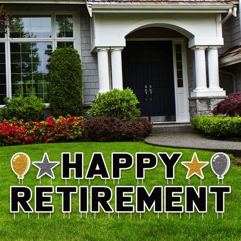 Happy Retirement Yard Sign Letters Happy Retirement Yard Etsy