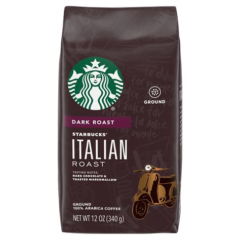 starbucks 100 arabica italian roast dark roast ground coffee 12 oz bag